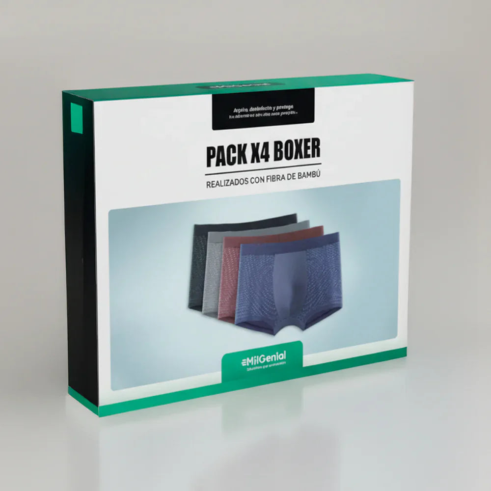 Pack de 4 Boxer de Fibra de Bambú | BambooFlex