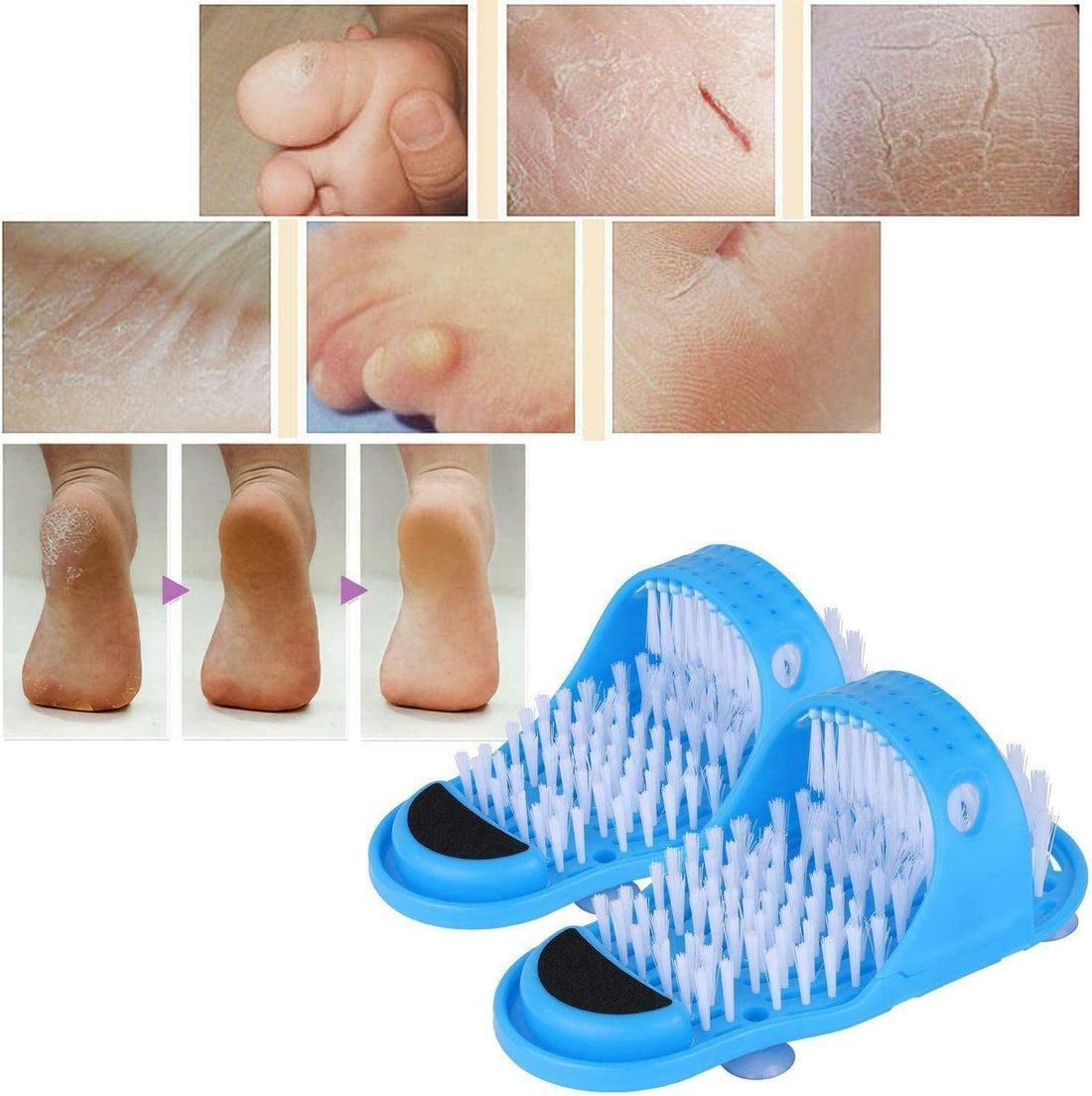 Cepillo de Limpeza de Pies Ergonómico y Exfoliante