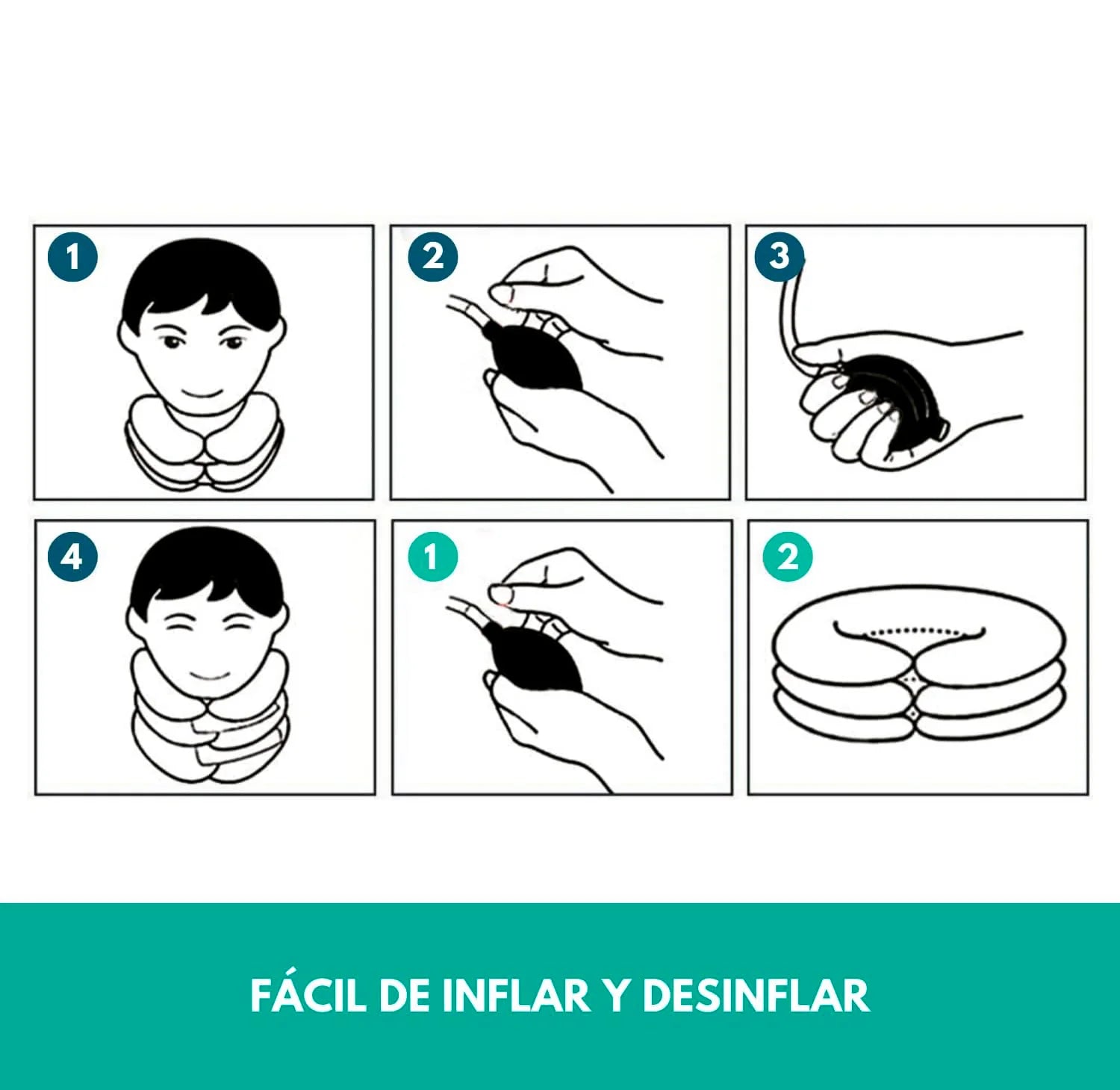 Collarín Cervical Inflable para dolor y tensión de Cuello