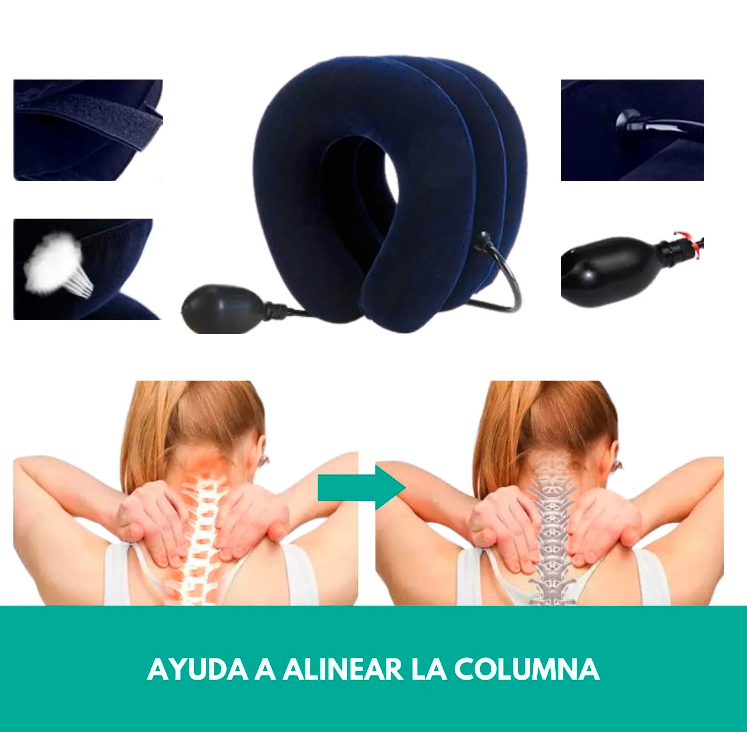 Collarín Cervical Inflable para dolor y tensión de Cuello