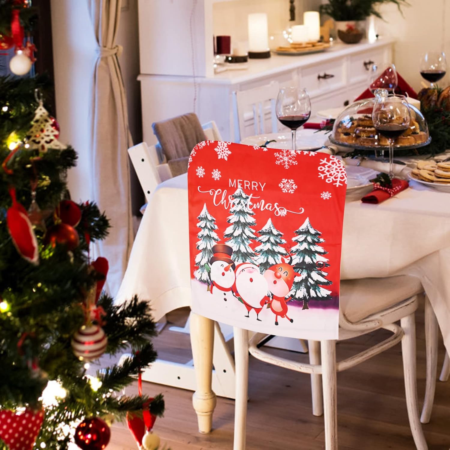 Forro de Navidad para Sillas 🎄 — Dale un toque festivo a tu hogar