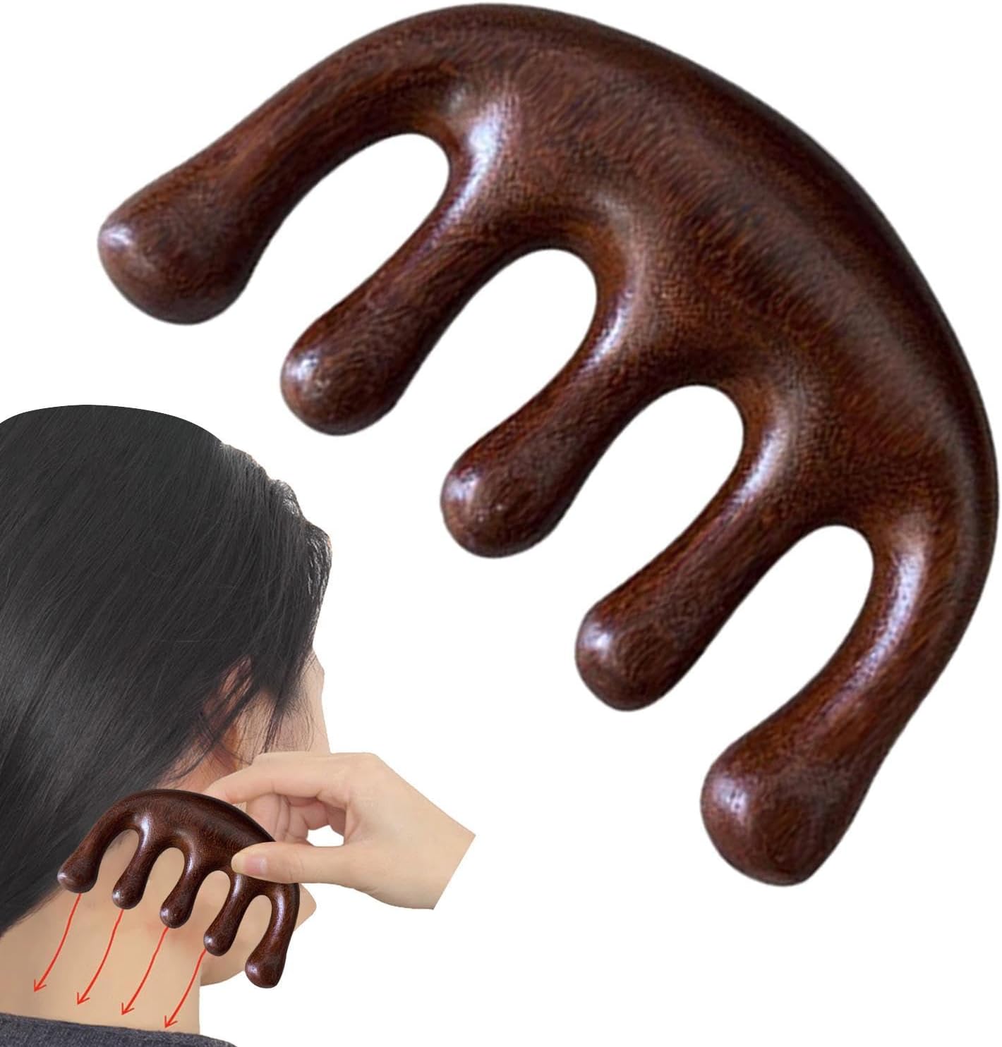 Masajeador Capilar de Madera Natural