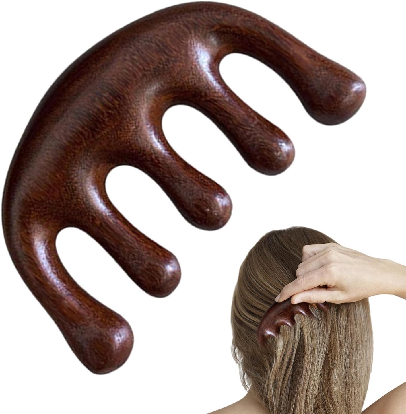 Masajeador Capilar de Madera Natural