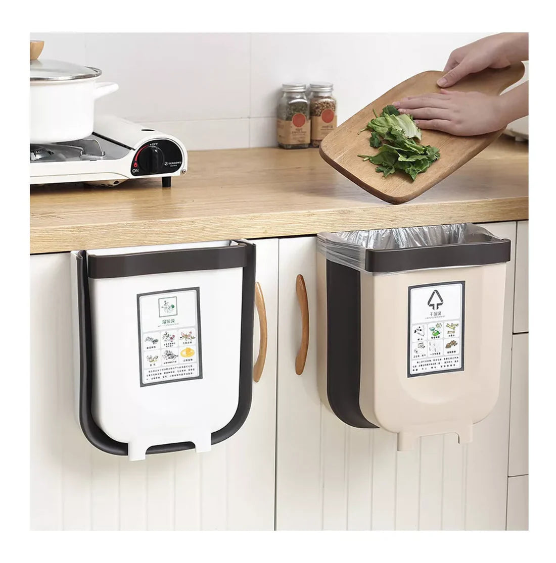 Basurero plegable portátil