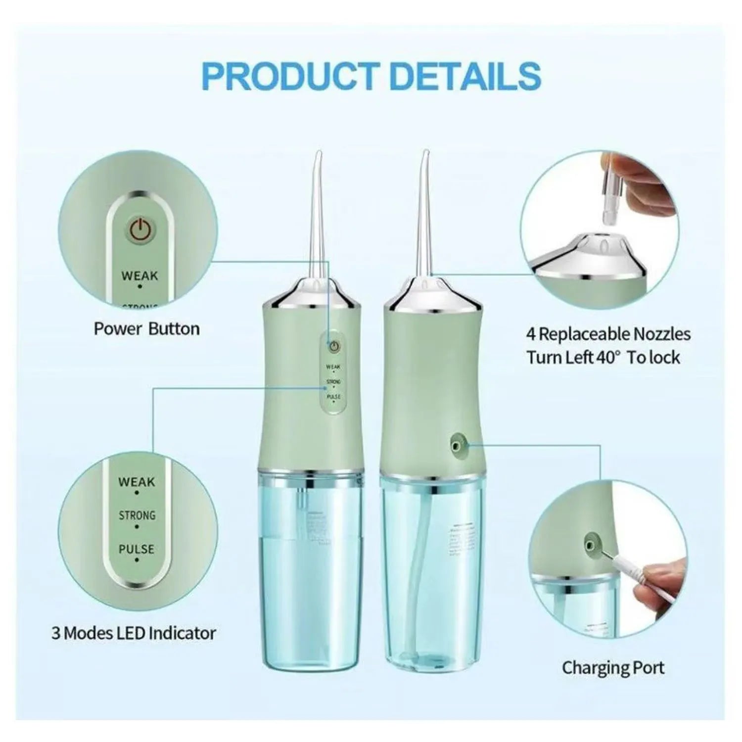 Irrigador bucal recargable